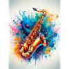 Saxophone aquarelle