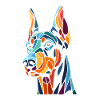 Doberman Dog Head