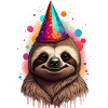 Sloth with party hat