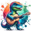 Cool Dino Guitariste Dinosaure Design