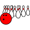 Bowling ball with pins