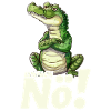 Crocodile with simply nope saying
