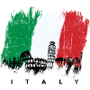 Italian Cityscape Brush Flag