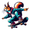 Cool squirrel on a skateboard