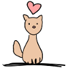 brown dog heart animals pet