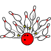Bowling Strike Red Ball