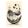 Abstract spherical geometry city