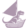 Cool Summer Sailboat T-Rex Silhouette