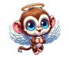 Monkey Chimpanzee Angel Cartoon
