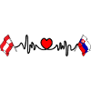 Cardio heart Drapeau Autriche, drapeau Slovaquie