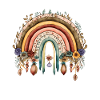 Boho rainbow with flowers