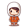Simpatico Kawaii Chibi Kid con giacca con cappuccio