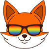 Fox with rainbow sunglasses
