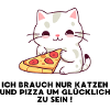 Katze isst Pizza