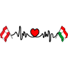 Cardio heart Drapeau Autriche, drapeau Hongrie