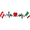 Cardio heart Flag Austria, flag Italy