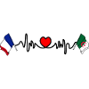 Cardio cœur Drapeau France, drapeau Algérie