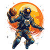 Astronaut basketball player in space