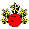 Bowling ball with stars