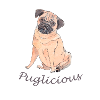 Pug puglicious round sticker