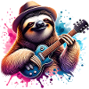 Coole Faultier E-Gitarre Gitarrist Design