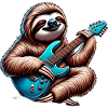 Cool Sloth Guitariste Guitare Electrique