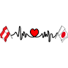 Cardio cardiaque Drapeau Autriche, drapeau Japon