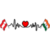 Cardio heart Drapeau Autriche, drapeau Inde