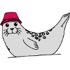 Ringed seal with hat