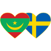Mauritania Sweden Flag Heart