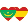 Mauritania Spain Flag Heart