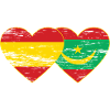 Spain Mauritania Flag Heart used