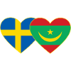 Sweden Mauritania Flag Heart
