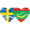 Sweden Mauritania Flag Heart Used