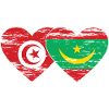 Tunisia Mauritania Flag Heart used