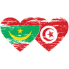 Mauritania Tunisia flag heart used
