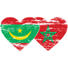 Mauritanie Maroc Drapeau Coeur utilisé