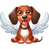 Cute Dachshund Angel with Wings