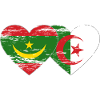 Algeria Mauritania Flag Heart used