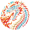 Bunter Feuerdrache