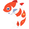 Poisson koï blanc et rouge