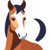 Cheval à fourrure brune
