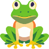 Green frog sitting.