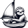 Cool Summer Sailboat Sloth
