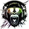 Affe mit Neonbrille