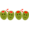 Funny Olives with Love Hearts