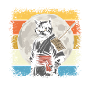 Japanische Samurai -Katzenkrieger Retro Ninja