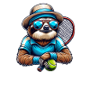 Cool Sloth Tennis Player Design