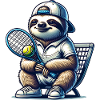 Funny Tennis Sloth Player Design