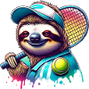 Funny Sloth Tennis Player Design